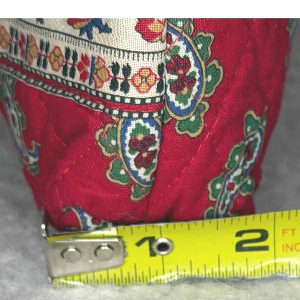 Vintage Vera Bradley Quilted Makeup Bag Retired Red Paisley Print Cotton USA
